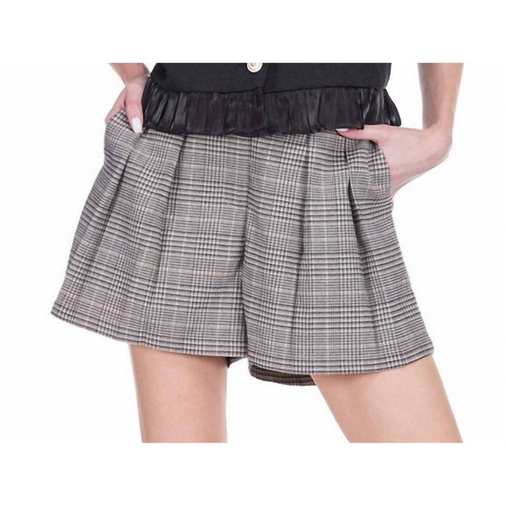 NEW JOY JOY pleated plaid short in multi
